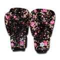 Pink Floral Flower Pattern Print Boxing Gloves