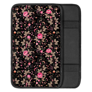 Pink Floral Flower Pattern Print Car Center Console Cover