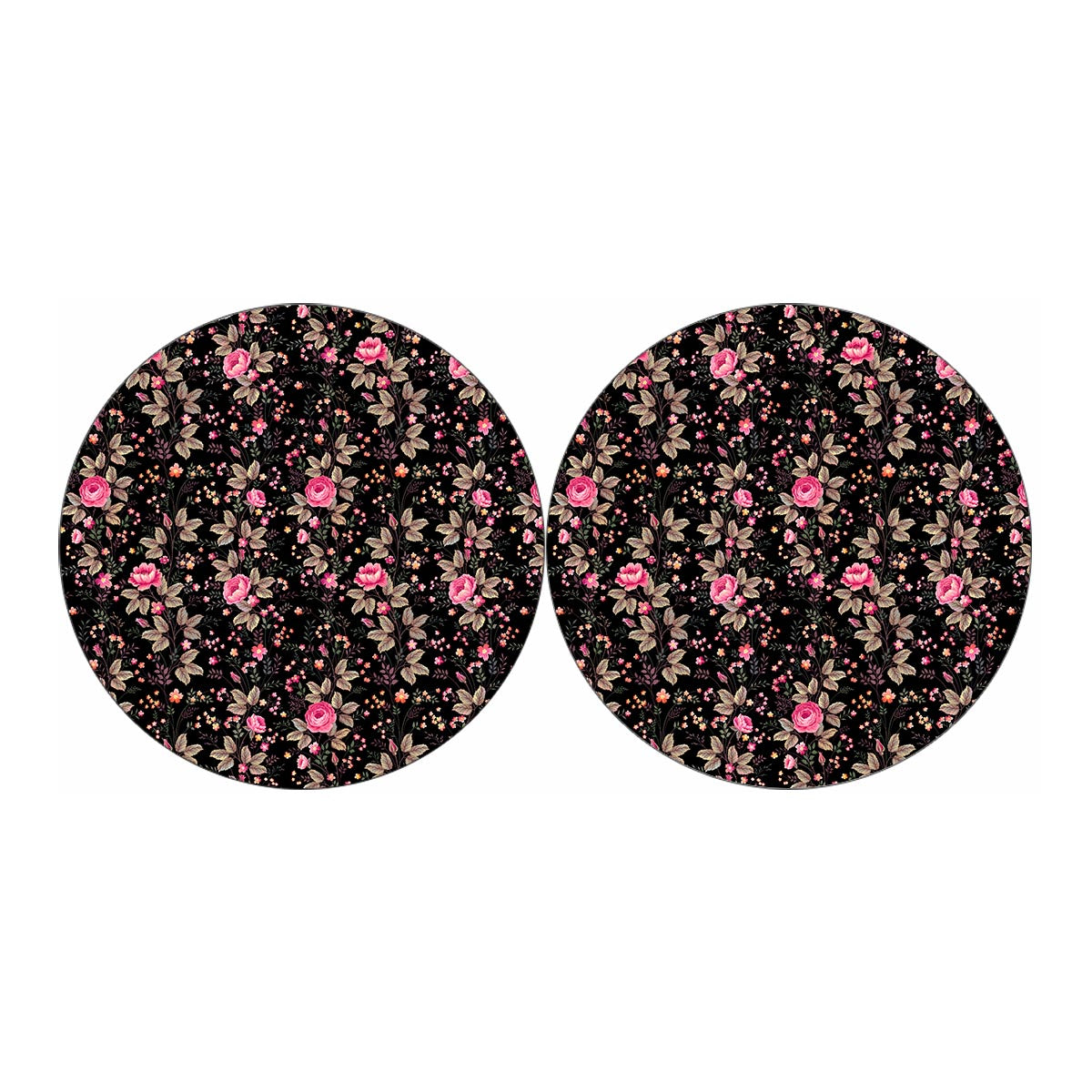 Pink Floral Flower Pattern Print Car Coasters