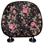 Pink Floral Flower Pattern Print Car Headrest Covers