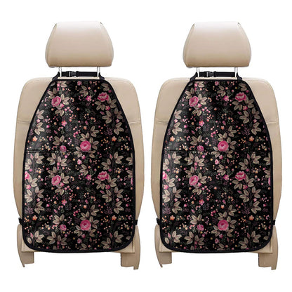 Pink Floral Flower Pattern Print Car Seat Organizers