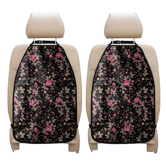 Pink Floral Flower Pattern Print Car Seat Organizers