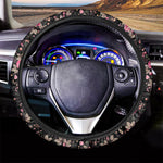 Pink Floral Flower Pattern Print Car Steering Wheel Cover