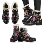 Pink Floral Flower Pattern Print Comfy Boots GearFrost