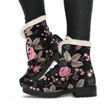 Pink Floral Flower Pattern Print Comfy Boots GearFrost