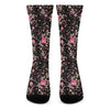 Pink Floral Flower Pattern Print Crew Socks