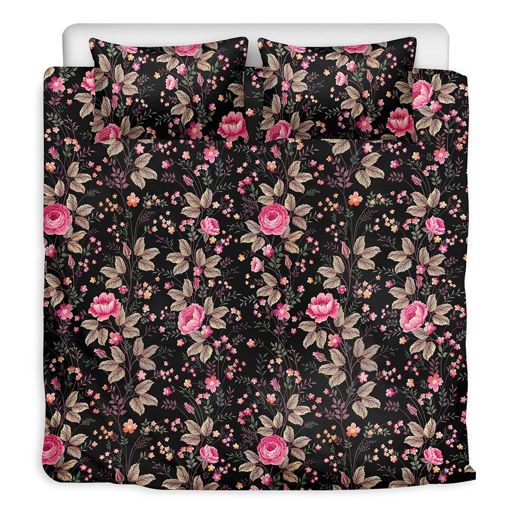 Pink Floral Flower Pattern Print Duvet Cover Bedding Set