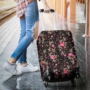 Pink Floral Flower Pattern Print Luggage Cover GearFrost