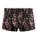 Pink Floral Flower Pattern Print Men's Boxer Briefs