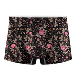 Pink Floral Flower Pattern Print Men's Boxer Briefs