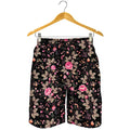 Pink Floral Flower Pattern Print Men's Shorts
