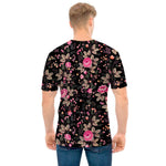 Pink Floral Flower Pattern Print Men's T-Shirt