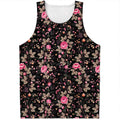 Pink Floral Flower Pattern Print Men's Tank Top