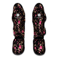 Pink Floral Flower Pattern Print Muay Thai Shin Guards