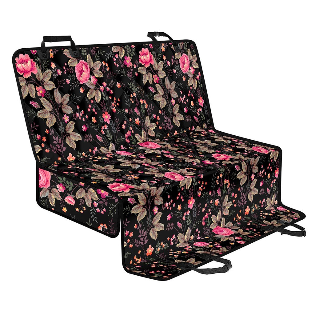 Pink Floral Flower Pattern Print Pet Car Back Seat Cover