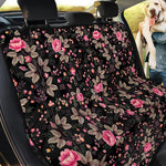 Pink Floral Flower Pattern Print Pet Car Back Seat Cover