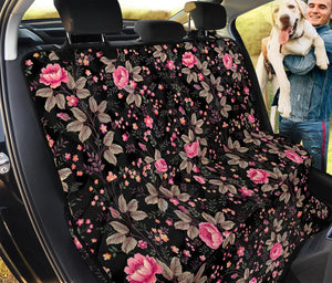 Pink Floral Flower Pattern Print Pet Car Back Seat Cover