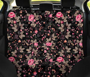 Pink Floral Flower Pattern Print Pet Car Back Seat Cover