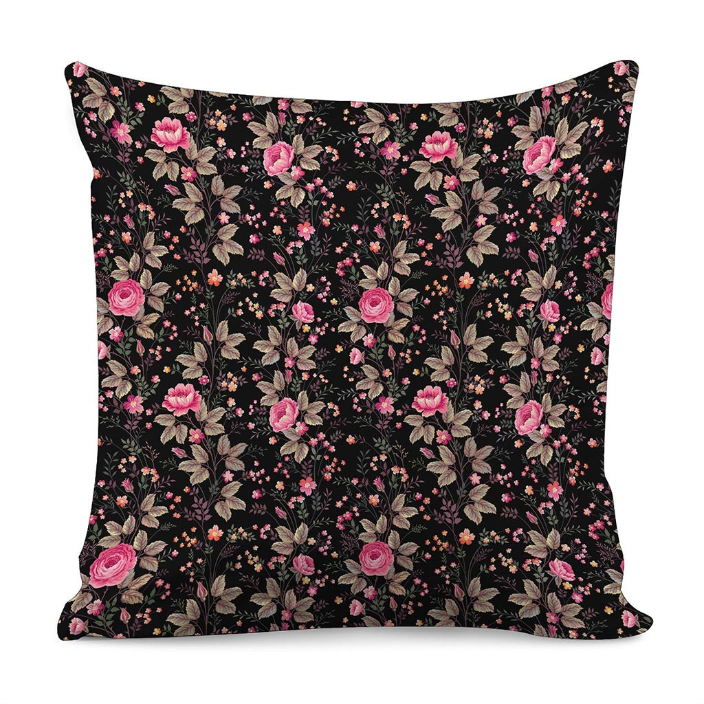 Pink Floral Flower Pattern Print Pillow Cover