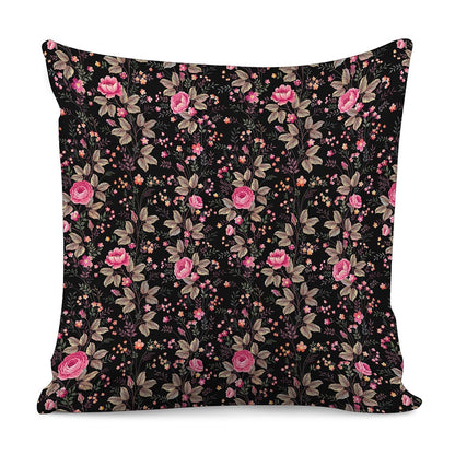 Pink Floral Flower Pattern Print Pillow Cover