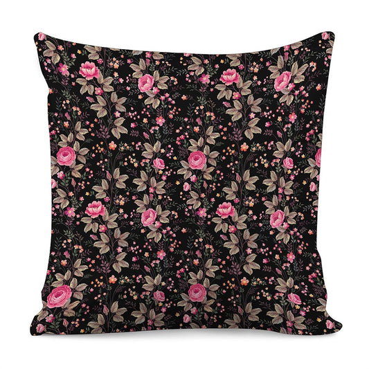 Pink Floral Flower Pattern Print Pillow Cover