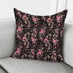 Pink Floral Flower Pattern Print Pillow Cover