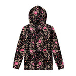 Pink Floral Flower Pattern Print Pullover Hoodie