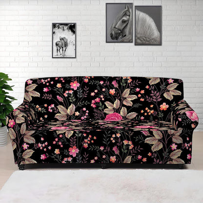 Pink Floral Flower Pattern Print Sofa Cover