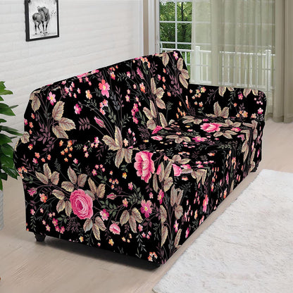 Pink Floral Flower Pattern Print Sofa Cover
