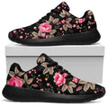 Pink Floral Flower Pattern Print Walking Shoes