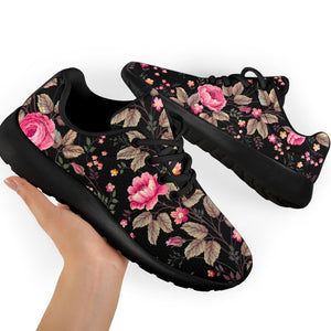 Pink Floral Flower Pattern Print Sport Shoes GearFrost