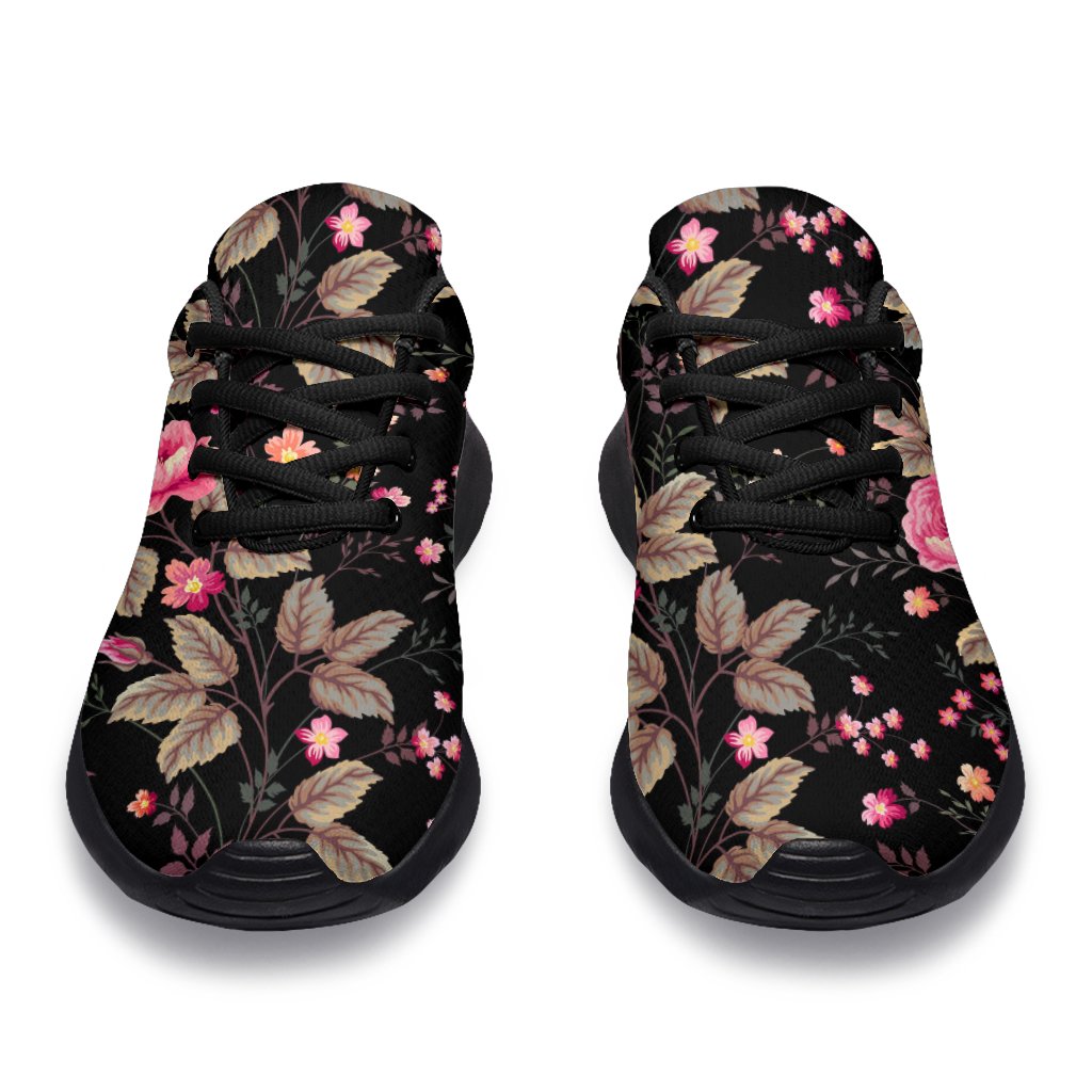 Pink Floral Flower Pattern Print Sport Shoes GearFrost