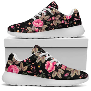 Pink Floral Flower Pattern Print Sport Shoes GearFrost