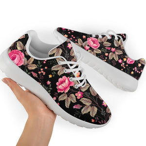 Pink Floral Flower Pattern Print Sport Shoes GearFrost