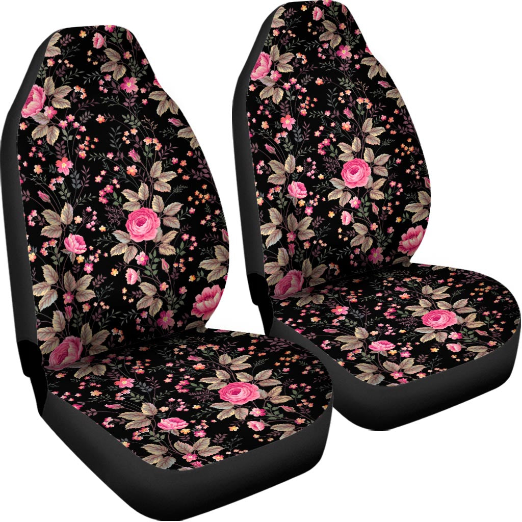 Pink Floral Flower Pattern Print Universal Fit Car Seat Covers