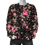 Pink Floral Flower Pattern Print Women's Crewneck Sweatshirt GearFrost