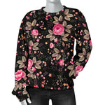Pink Floral Flower Pattern Print Women's Crewneck Sweatshirt GearFrost