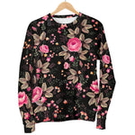 Pink Floral Flower Pattern Print Women's Crewneck Sweatshirt GearFrost