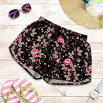 Pink Floral Flower Pattern Print Women's Shorts