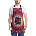 Pink Flower Kaleidoscope Print Apron