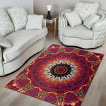 Pink Flower Kaleidoscope Print Area Rug