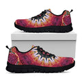 Pink Flower Kaleidoscope Print Black Running Shoes