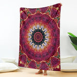 Pink Flower Kaleidoscope Print Blanket