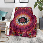 Pink Flower Kaleidoscope Print Blanket