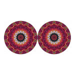 Pink Flower Kaleidoscope Print Car Coasters