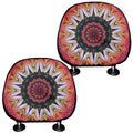 Pink Flower Kaleidoscope Print Car Headrest Covers