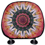 Pink Flower Kaleidoscope Print Car Headrest Covers