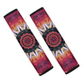 Pink Flower Kaleidoscope Print Car Seat Belt Covers