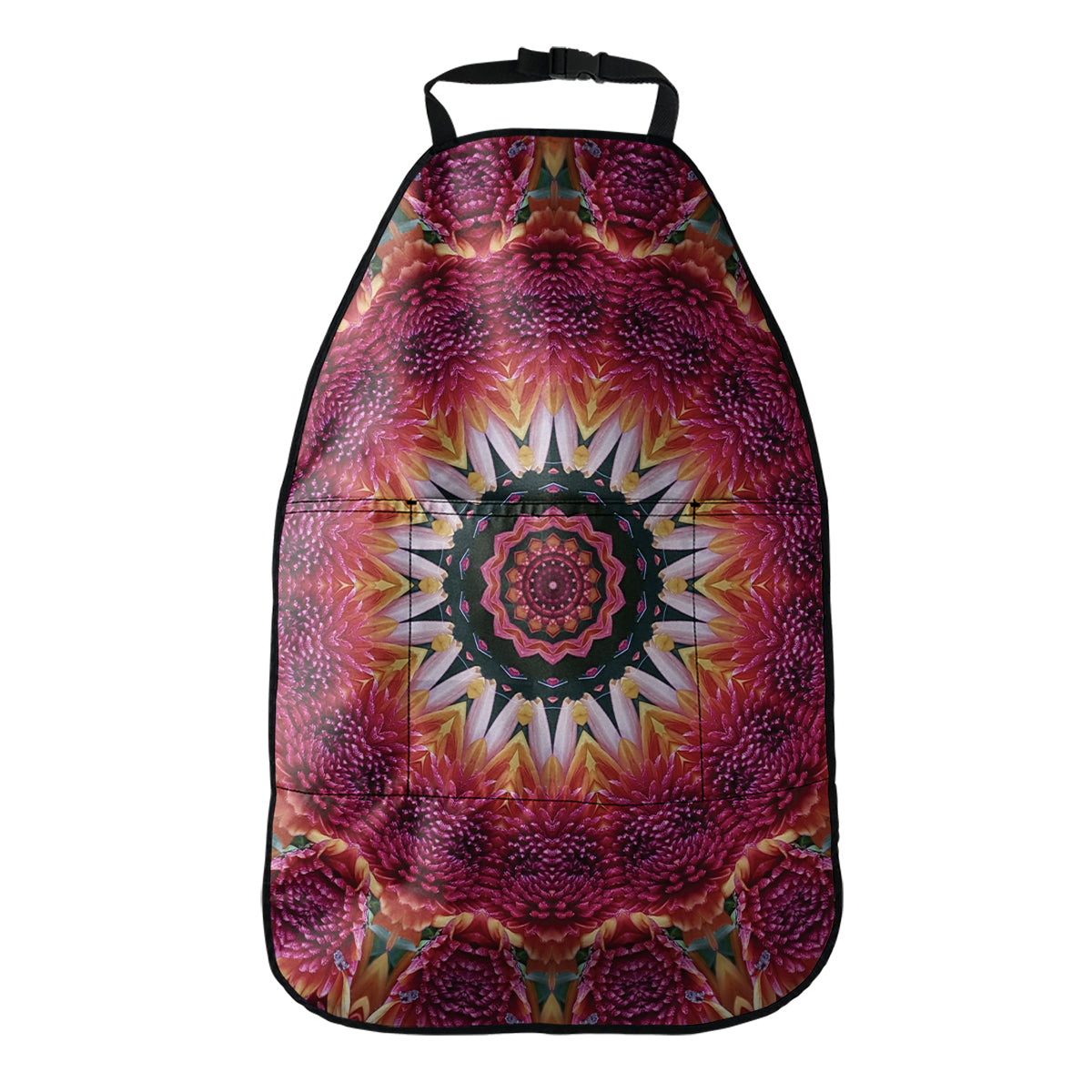 Pink Flower Kaleidoscope Print Car Seat Organizers