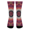 Pink Flower Kaleidoscope Print Crew Socks